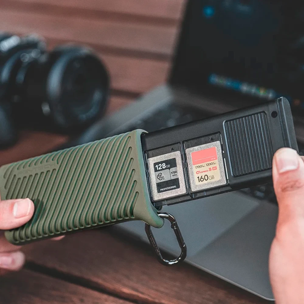 Карт-ридер и чехол PGYTECH CFexpress CreateMate, для CFE-B / SD, зеленый фото-2 Карт-ридер и чехол PGYTECH CFexpress CreateMate, для CFE-B / SD, зеленый фото-2