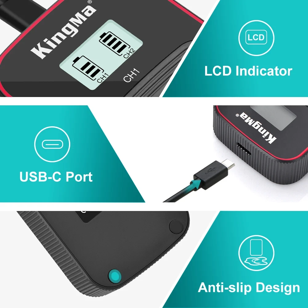 Зарядное устройство Kingma BM058 + 2 аккумулятора NP-FW50 (1080 мАч) фото-8