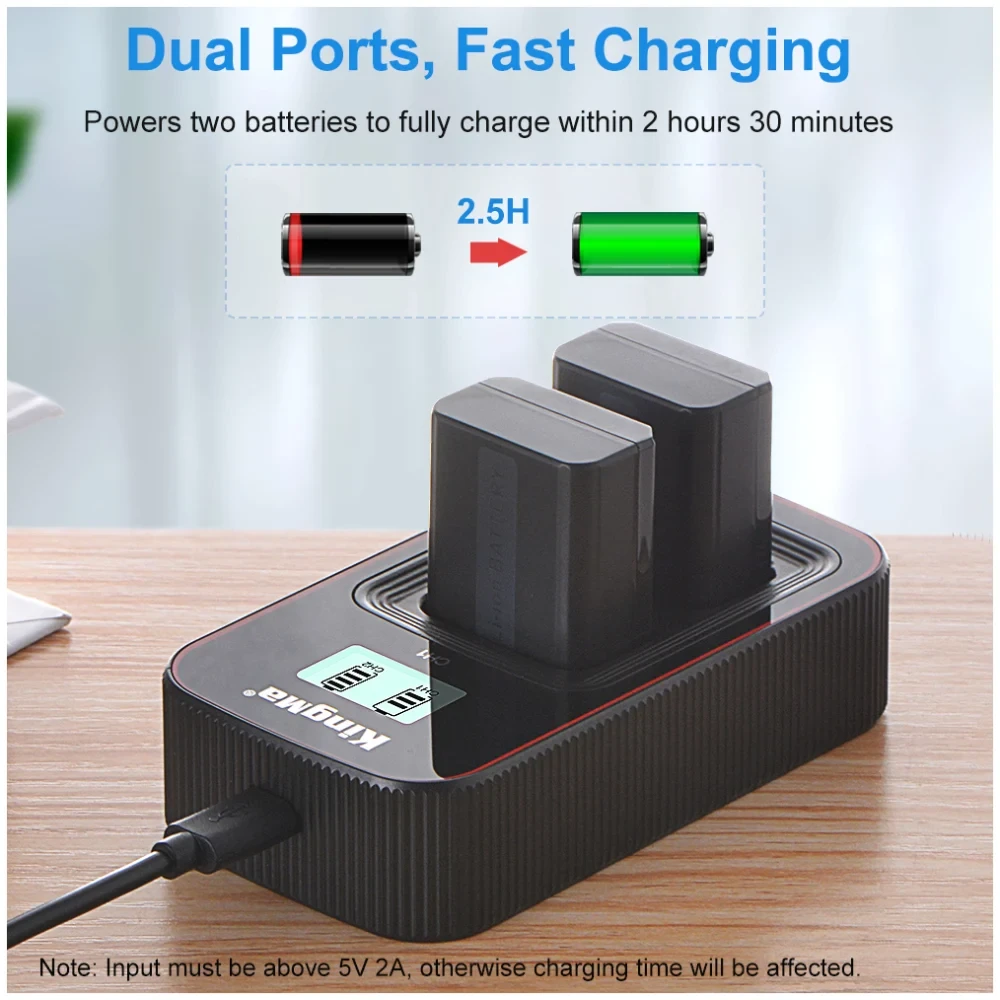 Зарядное устройство Kingma BM058 + 2 аккумулятора NP-FW50 (1080 мАч) фото-6