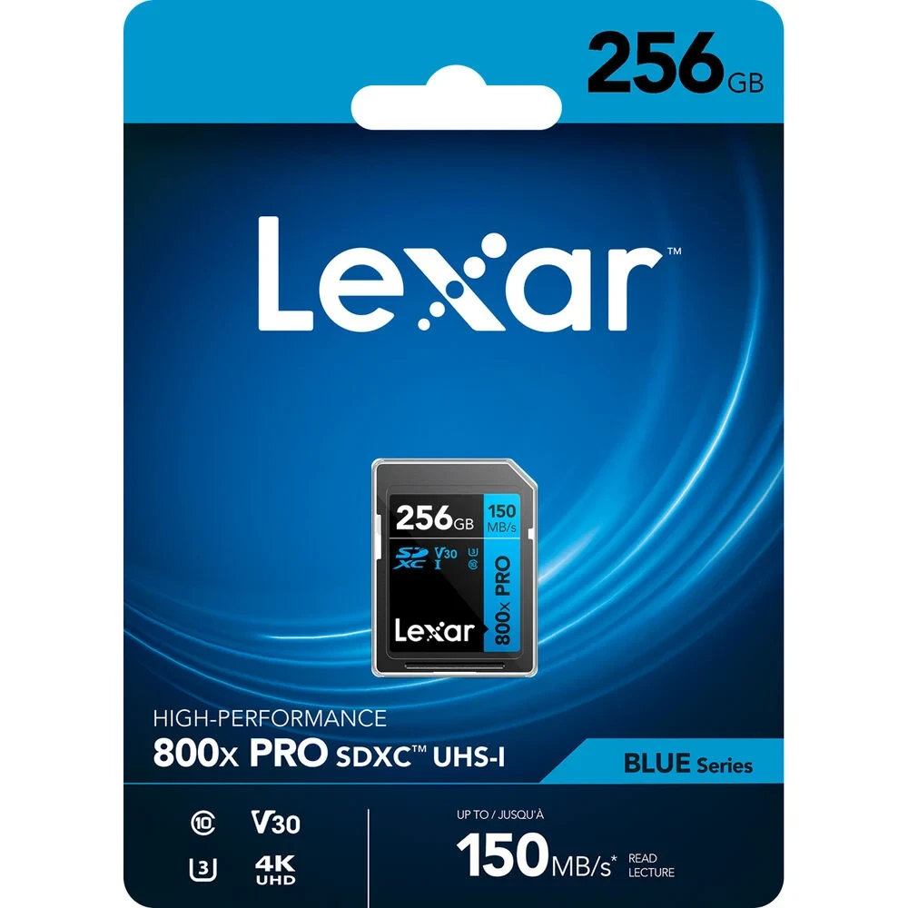 Карта памяти Lexar High-Performance 800x Blue PRO SDXC 256GB UHS-I U3 V30, R/W 150/45 МБ/с фото-6