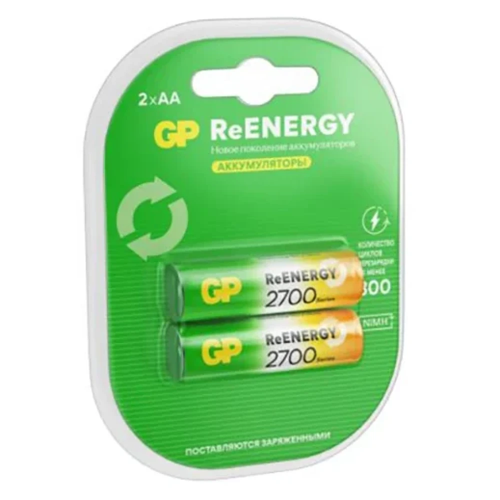 Аккумуляторные батарейки GP ReEnergy AA (HR6) 2700мAч, 2 шт.  - фото2