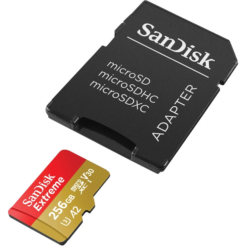 Карта памяти SanDisk MicroSDXC 256GB Sandisk Extreme UHS-I A2 V30 U3 190/130 МБ/с с адаптером - фото2
