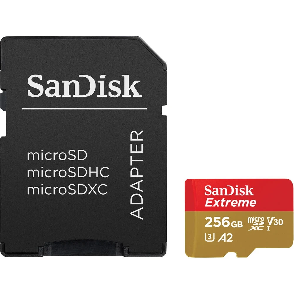 Карта памяти SanDisk MicroSDXC 256GB Sandisk Extreme UHS-I A2 V30 U3 190/130 МБ/с с адаптером - фото1