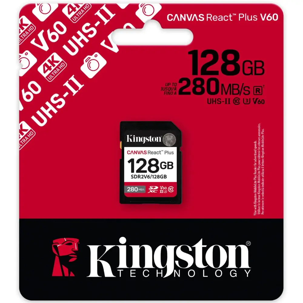 Карта памяти Kingston SDXC 128GB Canvas React Plus UHS-II V60 100/280Mb/s фото-3
