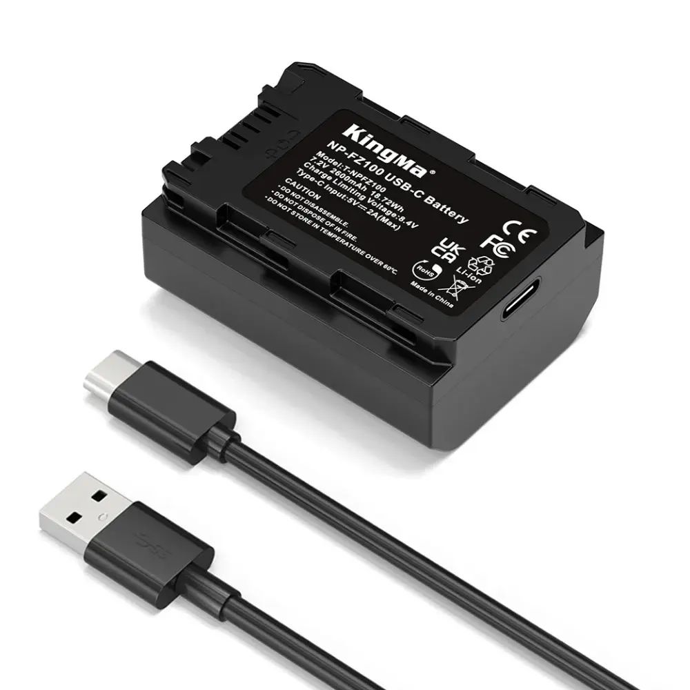 Аккумулятор Kingma NP-FZ100 с портом зарядки Type-C, 2600 мАч Аккумулятор Kingma NP-FZ100 с портом зарядки Type-C, 2600 мАч