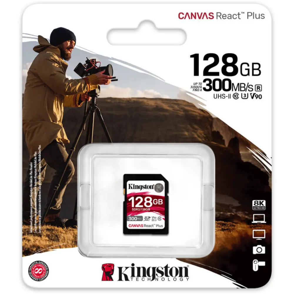 Карта памяти SDXC 128GB Kingston Canvas React Plus UHS-II Class U3 V90 260/300Mb/s фото-3