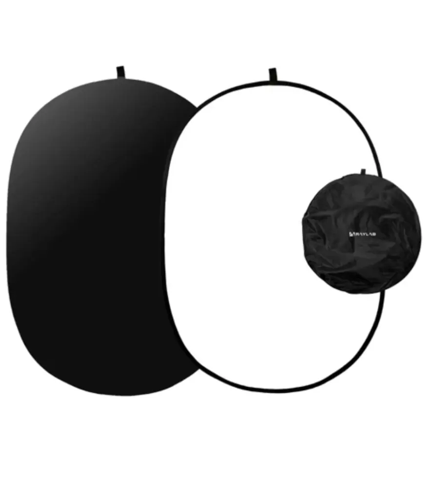 Фон складной на пружине Raylab RF-12 белый/черный 150x200см Фон складной на пружине Raylab RF-12 белый/черный 150x200см