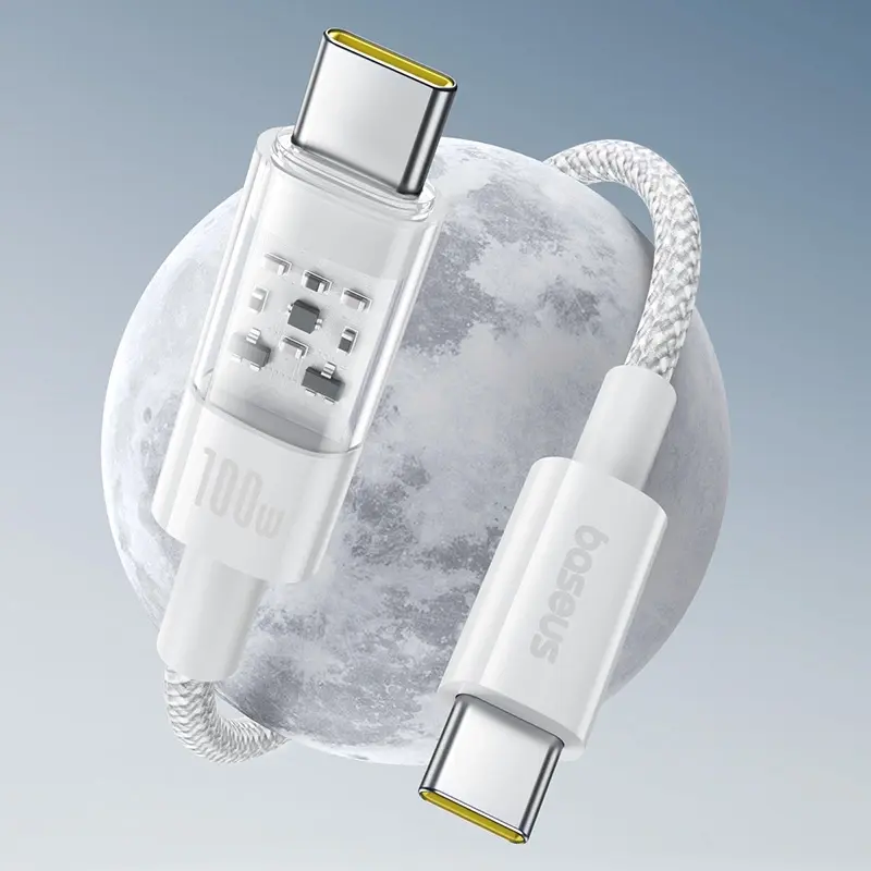 Кабель Baseus Gem Fast-Charging Data USB-C-USB-C 2m Moon White (P10373000211-01) фото-7 Кабель Baseus Gem Fast-Charging Data USB-C-USB-C 2m Moon White (P10373000211-01) фото-7