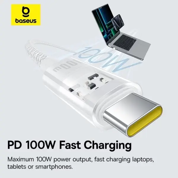 Кабель Baseus Gem Fast-Charging Data USB-C-USB-C 2m Moon White (P10373000211-01) фото-8 Кабель Baseus Gem Fast-Charging Data USB-C-USB-C 2m Moon White (P10373000211-01) фото-8