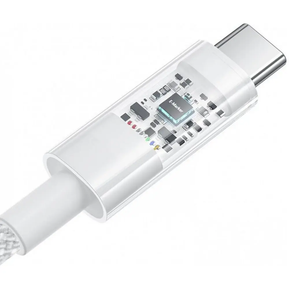Кабель Baseus Gem Fast-Charging Data USB-C-USB-C 2m Moon White (P10373000211-01) фото-4 Кабель Baseus Gem Fast-Charging Data USB-C-USB-C 2m Moon White (P10373000211-01) фото-4