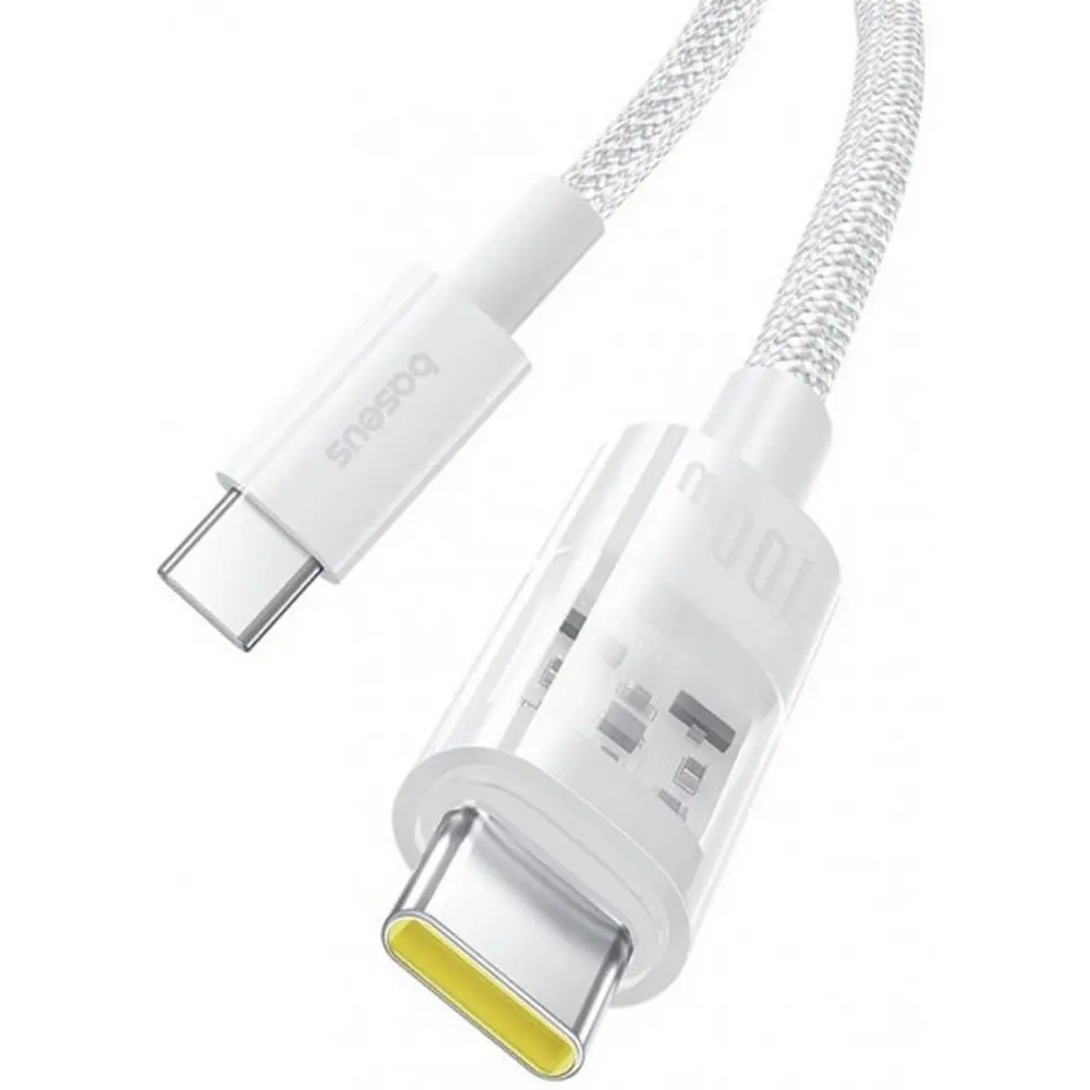 Кабель Baseus Gem Fast-Charging Data USB-C-USB-C 2m Moon White (P10373000211-01) фото-2 Кабель Baseus Gem Fast-Charging Data USB-C-USB-C 2m Moon White (P10373000211-01) фото-2