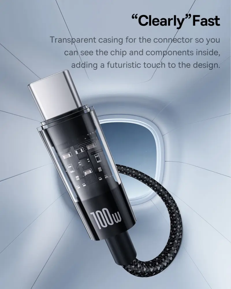 Кабель Baseus CB000094 Gem Fast-Charging Data Cable USB to USB-C 100W 1m Cluster Black (P10373002111-00) фото-8
