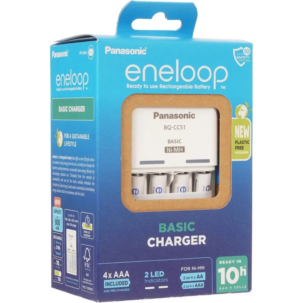Зарядное устройство Panasonic Eneloop Basic Charger (K-KJ51MCD04E) + 4шт AAA 800 mAh фото-2 Зарядное устройство Panasonic Eneloop Basic Charger (K-KJ51MCD04E) + 4шт AAA 800 mAh фото-2