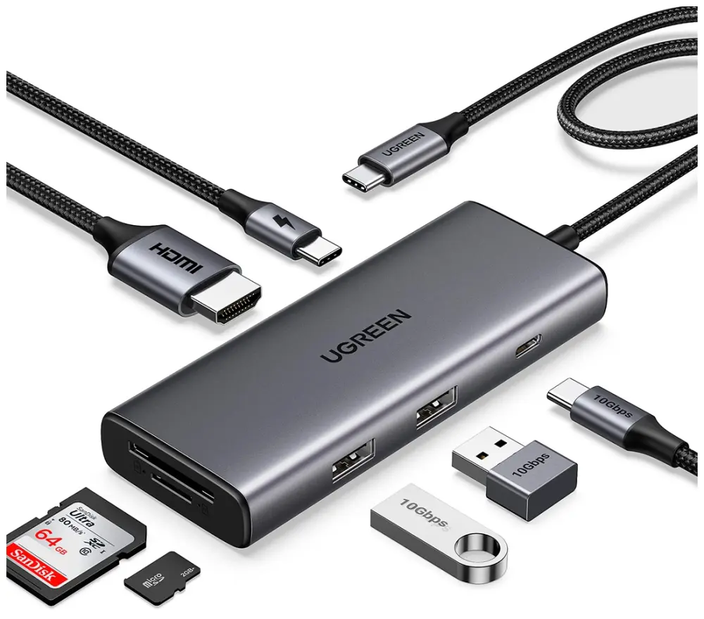 Док-станция Ugreen CM498 Space Gray (15531) фото-2 Док-станция Ugreen CM498 Space Gray (15531) фото-2