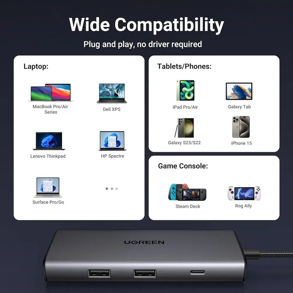 Док-станция Ugreen CM498 Space Gray (15531) фото-8 Док-станция Ugreen CM498 Space Gray (15531) фото-8