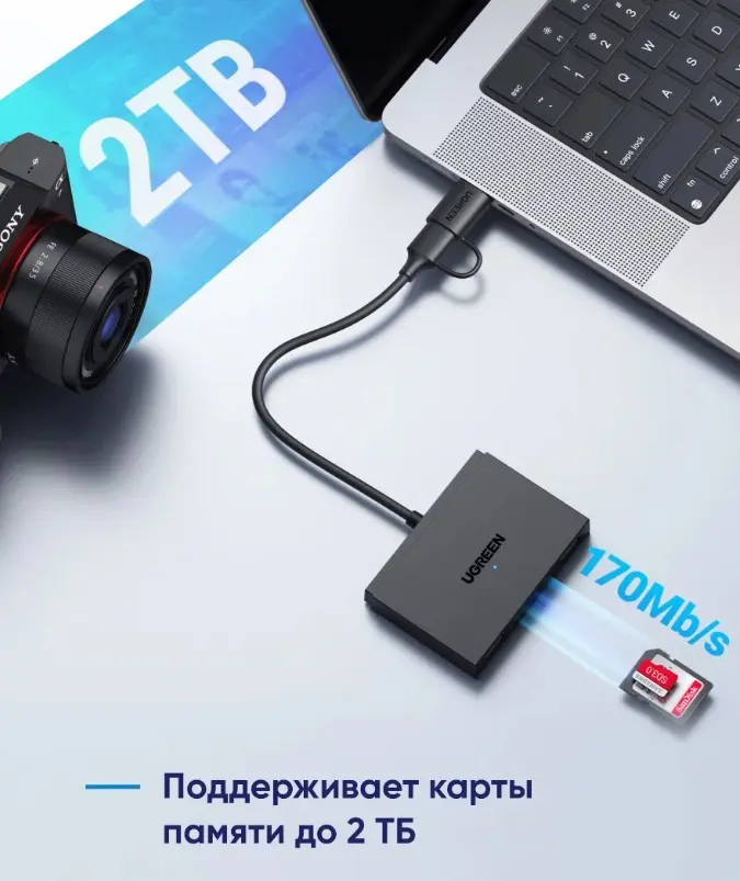 Картридер Ugreen CM812 Black (45167) фото-4