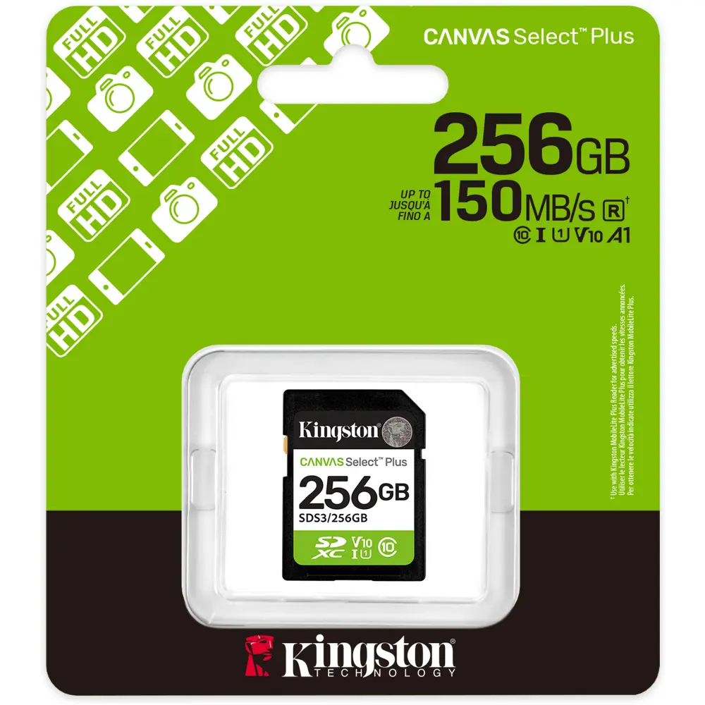 Карта памяти Kingston SDXC 256GB Kingston Select Plus Gen3 UHS-I, U1 / V10 фото-3