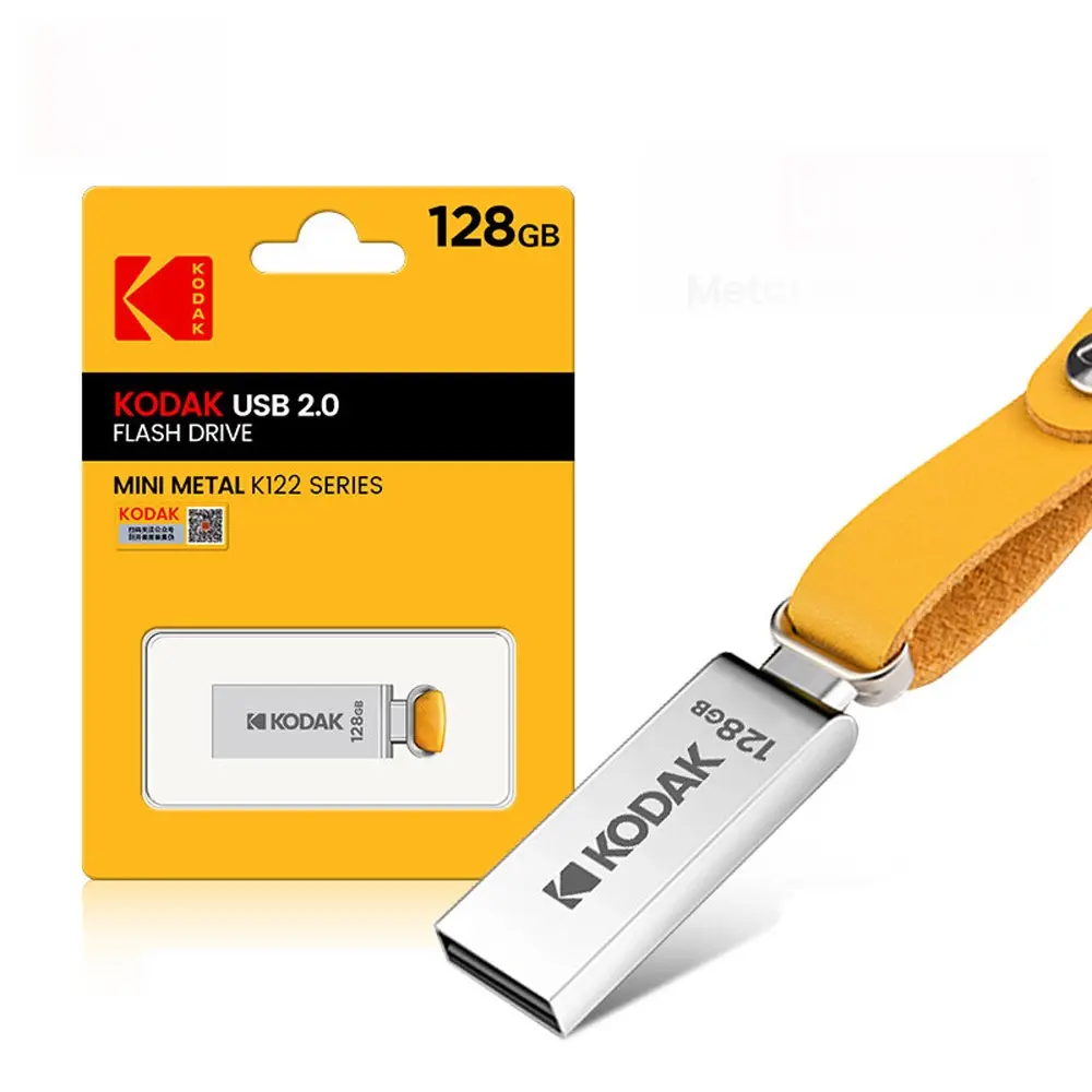 Флеш-накопитель Kodak K122 128GB USB 2.0, R/W 30/10 МБ/с металлический с ремешком - фото1