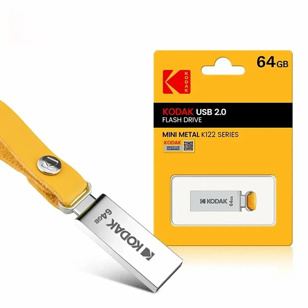Флеш-накопитель Kodak K122 64GB USB 2.0, R/W 30/10 МБ/с металлический с ремешком - фото1