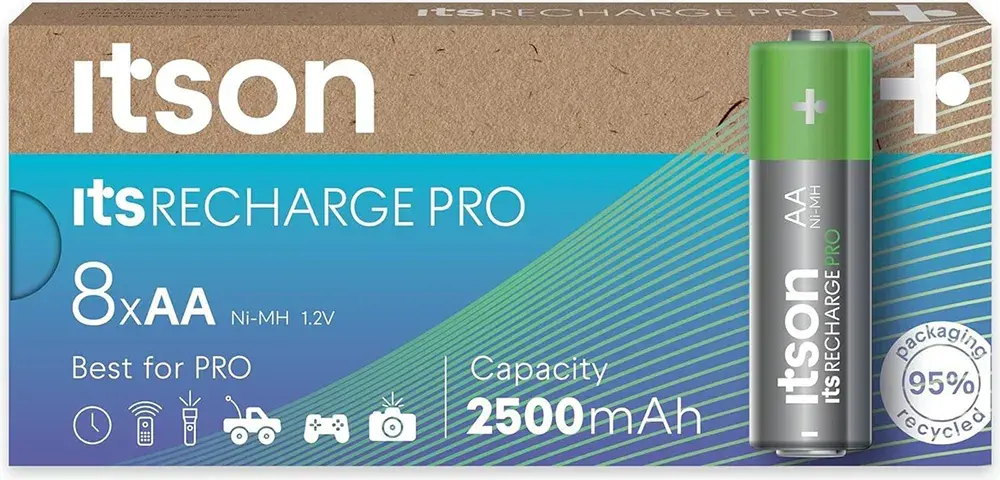 Аккумулятор Itson Rechargeable HR06 AA 2500mAh Blister 8 8pcs/Pack - фото1 Аккумулятор Itson Rechargeable HR06 AA 2500mAh Blister 8 8pcs/Pack - фото1