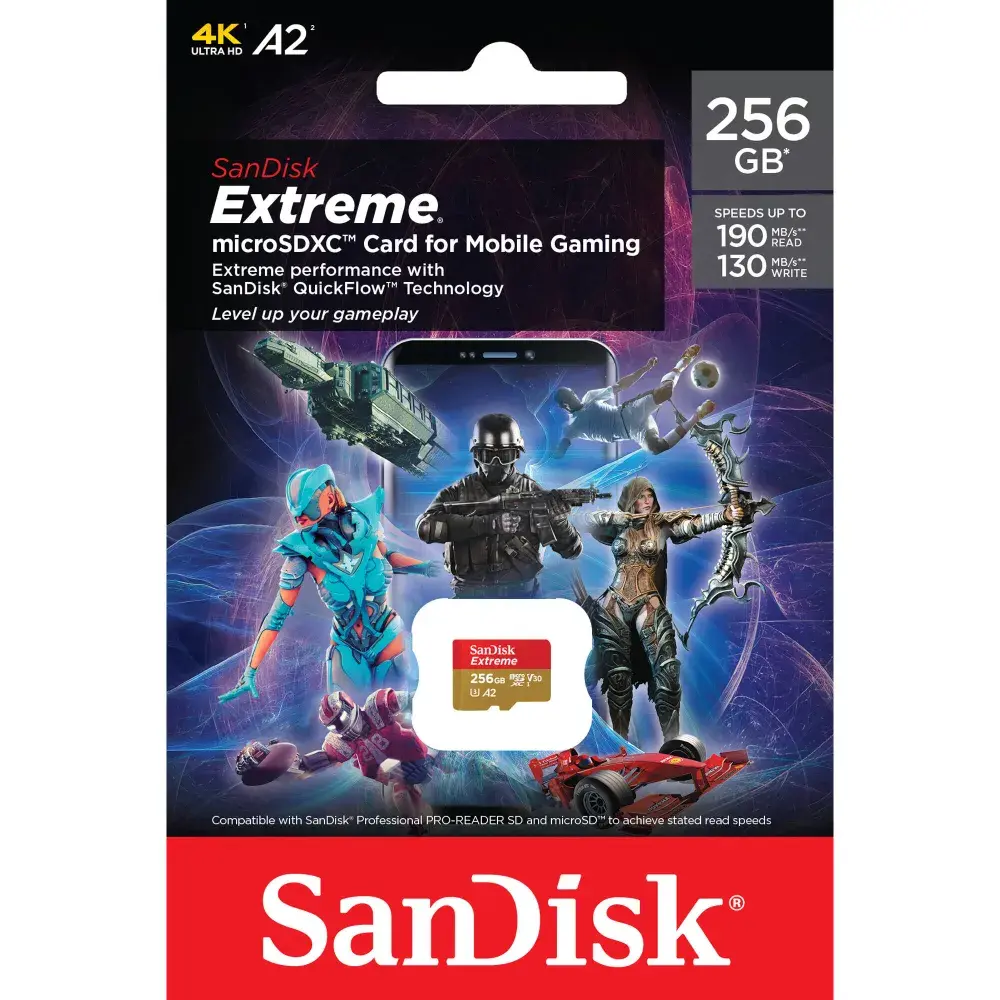 Карта памяти SanDisk microSDXC Extreme UHS-I U3 V30 A2 (190/130MB/s) 256GB фото-3