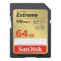 Карта памяти SanDisk SDXC 64GB Class10 Extreme V30 UHS-I U3 (SDSDXV2-064G-GNCIN)- фото