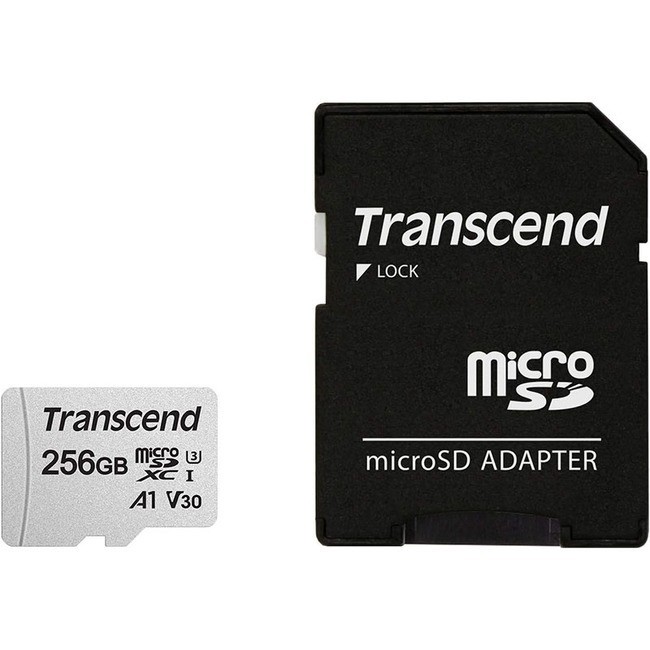 Карта памяти Transcend SDXC Micro 256Gb UHS-I U3 A1 + переходник на SD (TS256GUSD300S-A)- фото