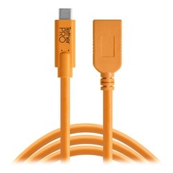 Кабель-удлинитель Tether Tools TetherPro USB-C to USB-A Female Adapter 4.6m Orange (CUCA415-ORG)- фото