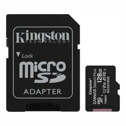 Карта памяти Kingston Canvas Select Plus microSDXC 128Gb (SDCS2/128GB) + SD адаптер- фото