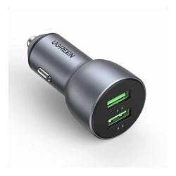 Автомобильное зарядное устройство UGREEN CD213 10144, 2 USB-A, 36W Fast Charge, Gray- фото