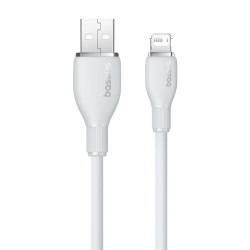 Кабель Baseus P10355700221-01 Pudding Series Fast Charging  Cable USB to iP 2.4A 2m Stellar White- фото3