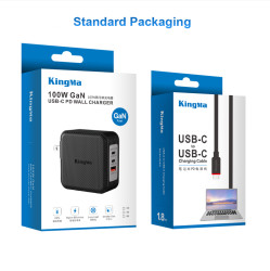 СЕТЕВОЕ ЗАРЯДНОЕ УСТРОЙСТВО Kingma 100W GaN USB Charger, мощность до 100W, 2 порта USB-C + USB-A- фото7