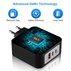 СЕТЕВОЕ ЗАРЯДНОЕ УСТРОЙСТВО Kingma 100W GaN USB Charger, мощность до 100W, 2 порта USB-C + USB-A- фото4