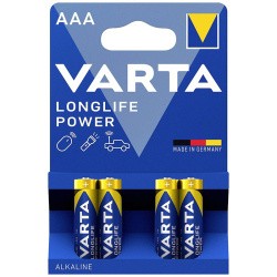 Батарейка AAA LR03 Varta LONGLIFE POWER 4903 Алкалайн блистер 4 шт.- фото