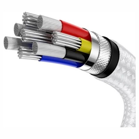 Кабель Baseus CATJK-C02 Cafule Series Metal Data Cable Type-C to Type-C 100W 1m White фото-4