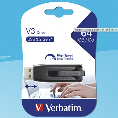 USB Flash накопитель Verbatim USB 3.0 SnG V3 64GB (49174) фото-3