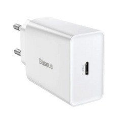 Сетевое зарядное устройство Baseus CCFS-SN02 Speed Mini Quick Charger, 20 Вт, White- фото