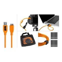 Комплект Tether Tools Starter Tethering Kit with USB 3.0 Type-A to Micro-B Cable (15', Orange)- фото